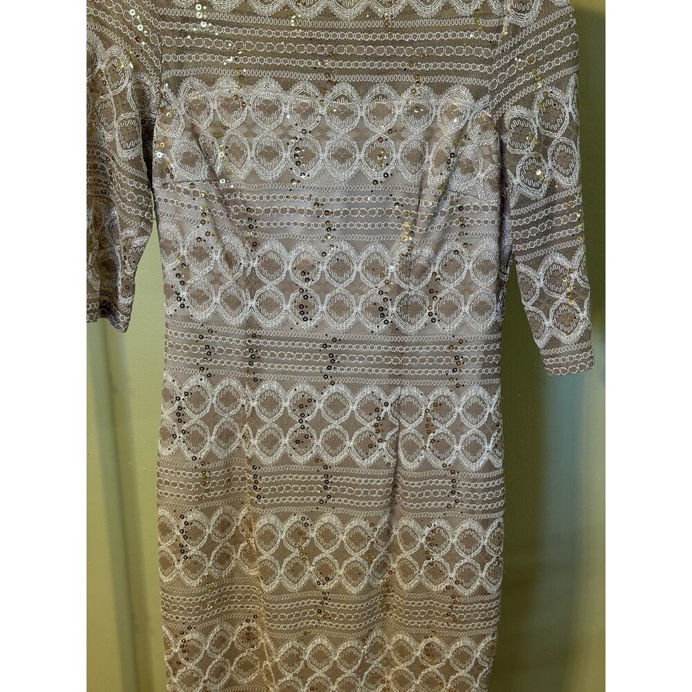 Jax Tan Lace Dress with Sequin Size 8 - Picture 2 of 5